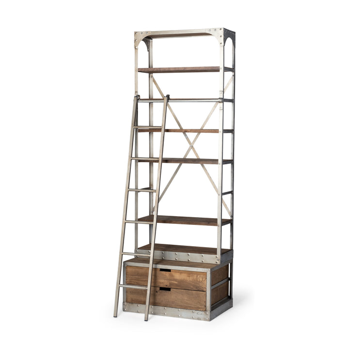 Brodie Four Shelves Wood Shelving Unit-Etageres-Mercana-LOOMLAN