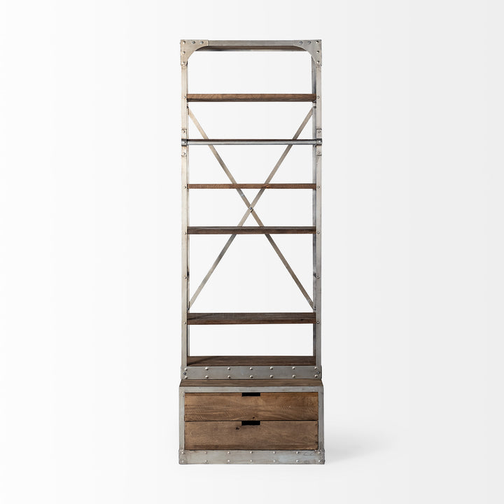 Brodie Four Shelves Wood Shelving Unit-Etageres-Mercana-LOOMLAN
