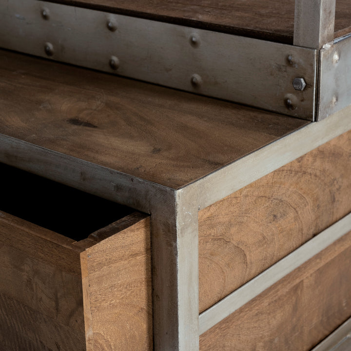 Brodie Four Shelves Wood Shelving Unit-Etageres-Mercana-LOOMLAN