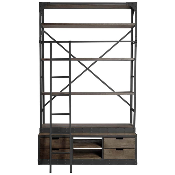 Brodie Four Shelves Wood Shelving Unit-Etageres-Mercana-LOOMLAN