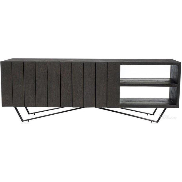 Brolio Contemporary Solid Wood Black Media Sideboard TV Stand-TV Stands & Media Centers-Moe's Home-LOOMLAN