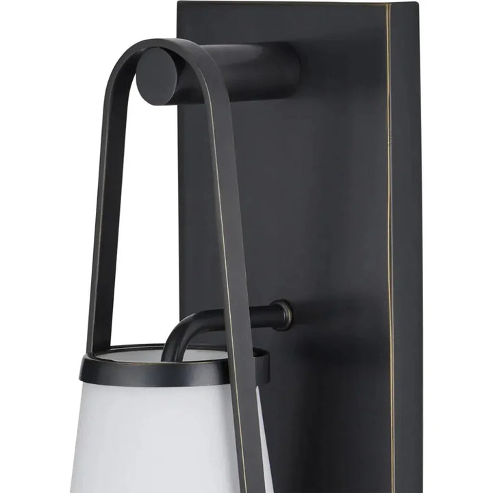 Brompton Metal & Glass Black Bath Wall Sconce - LOOMLAN - Currey & Co - Wall Sconces