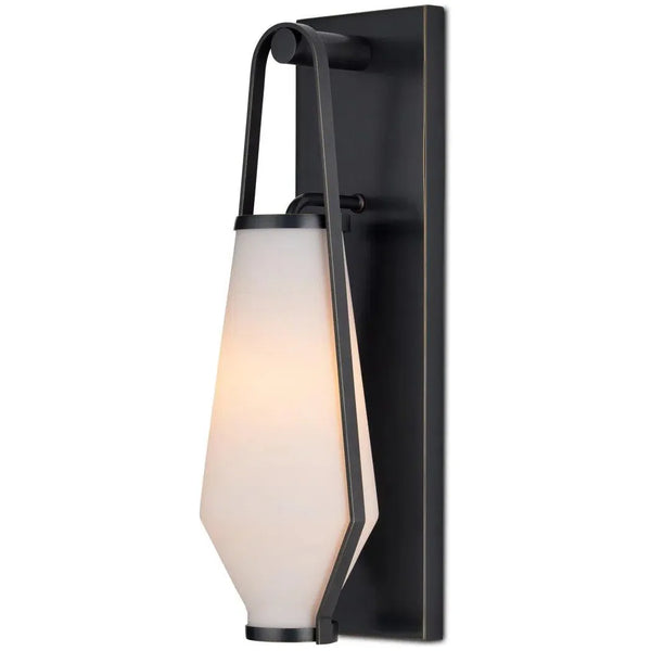 Brompton Metal & Glass Black Bath Wall Sconce