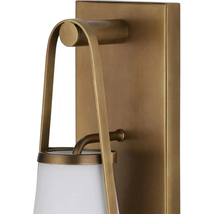 Brompton Metal & Glass Gold Bath Wall Sconce - LOOMLAN - Currey & Co - Wall Sconces