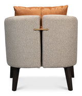 Bronson Accent Tub Chair In Beige Performance Fabric-Accent Chairs-Sarreid-LOOMLAN