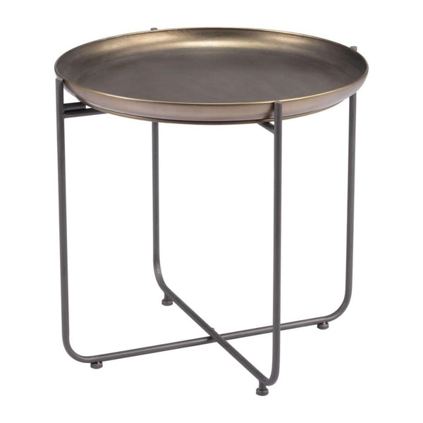 Bronson Painted Steel Round Accent Table