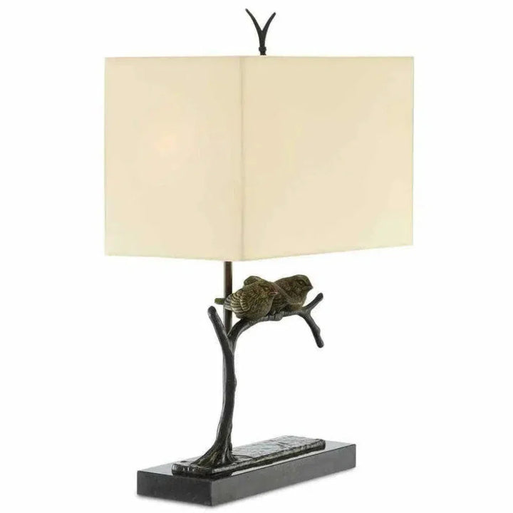 Bronze Black Sparrow Table Lamp - LOOMLAN - Currey & Co - Table Lamps