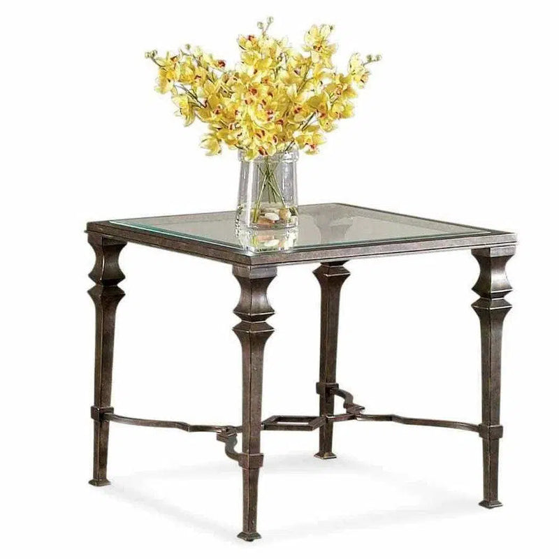 Bronze End Side Square Accent Table