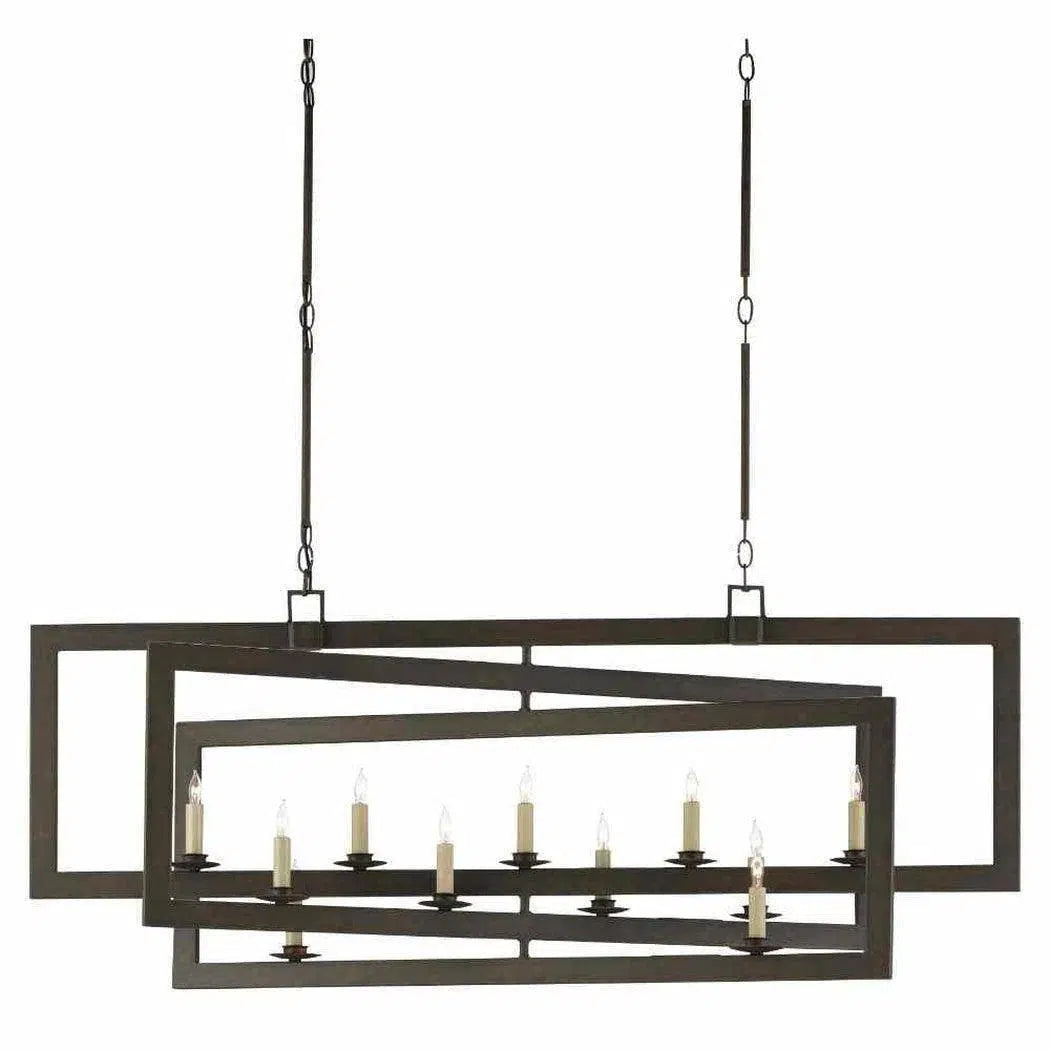 Bronze Gold Middleton Bronze Rectangular Chandelier