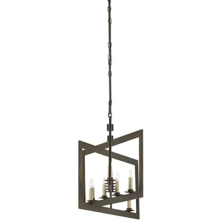 Bronze Gold Middleton Bronze Rectangular Chandelier - LOOMLAN - Currey & Co - Chandeliers