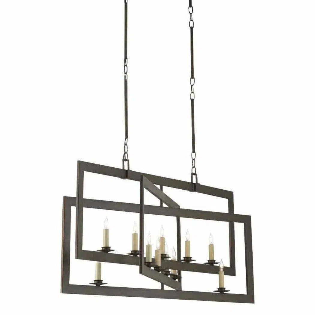 Bronze Gold Middleton Bronze Rectangular Chandelier