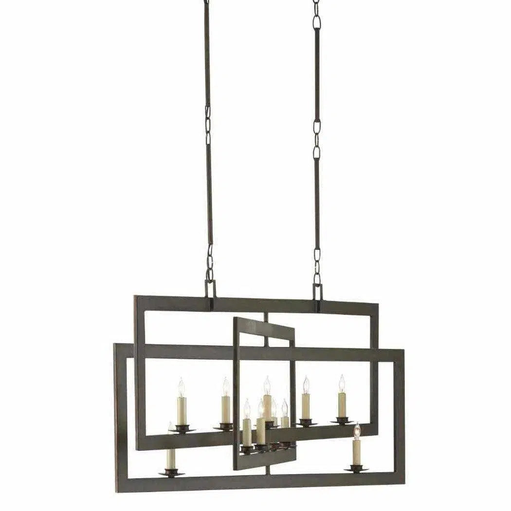 Bronze Gold Middleton Bronze Rectangular Chandelier