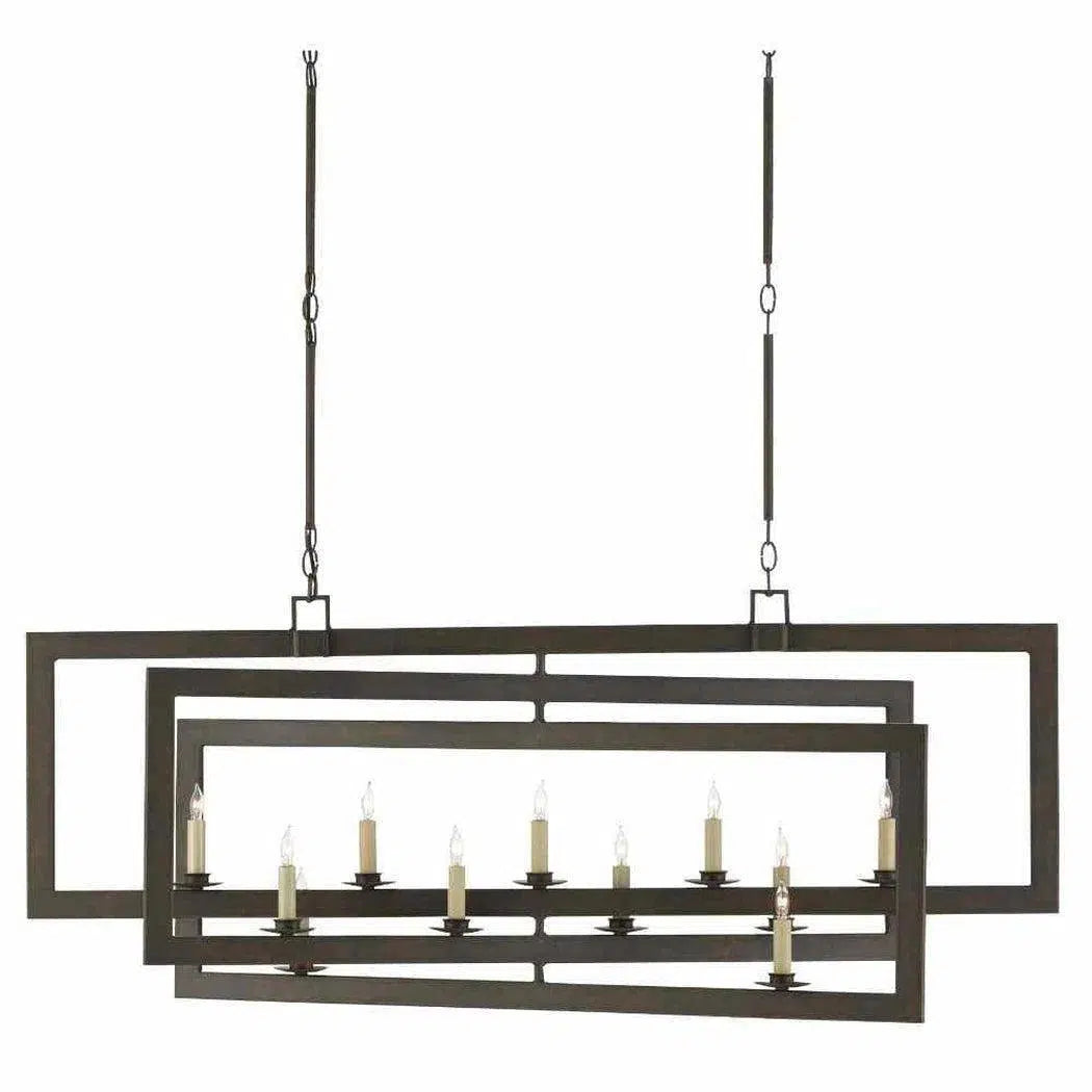 Bronze Gold Middleton Bronze Rectangular Chandelier