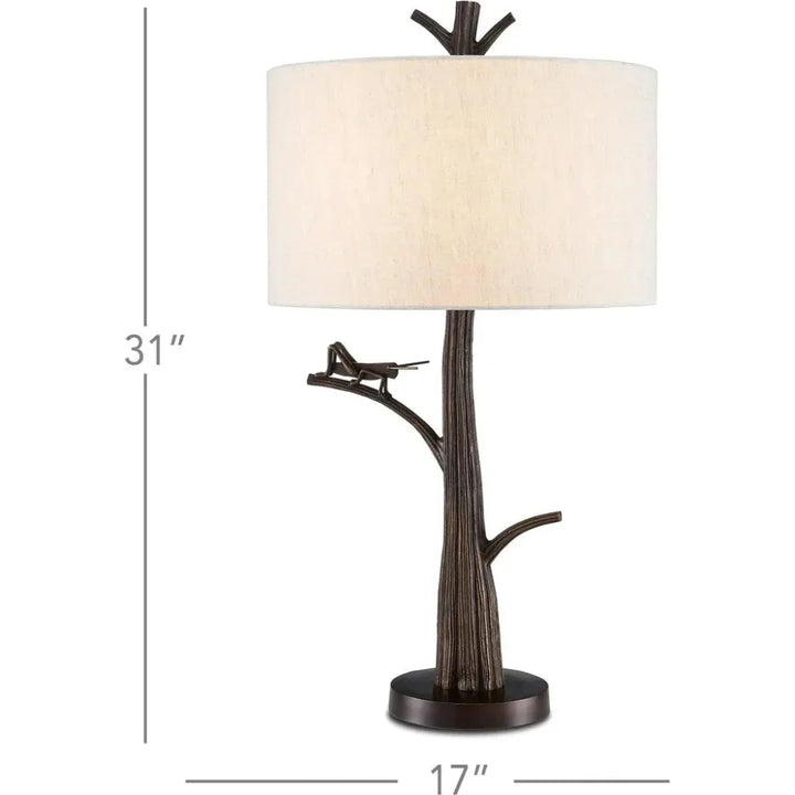 Bronze Grasshopper Table Lamp - LOOMLAN - Currey & Co - Table Lamps