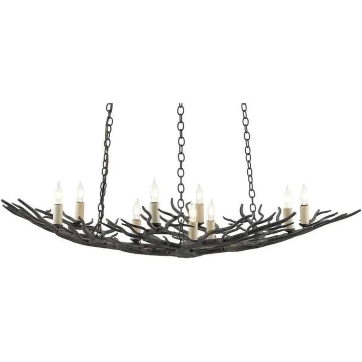 Bronze Rainforest Bronze Small Chandelier - LOOMLAN - Currey & Co - Chandeliers