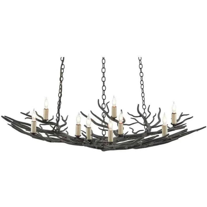 Bronze Rainforest Bronze Small Chandelier - LOOMLAN - Currey & Co - Chandeliers