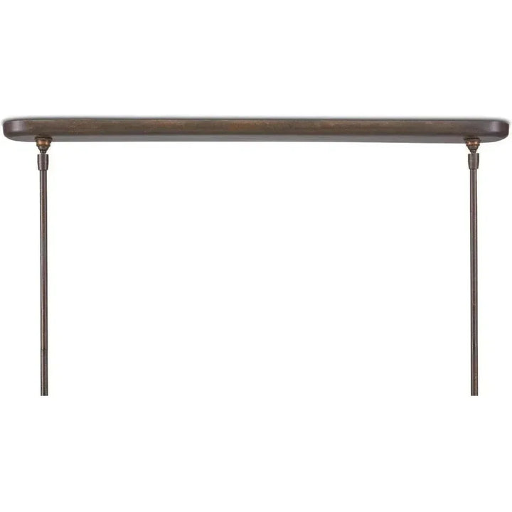 Bronze Verdigris White Lyon Linear Large Chandelier - LOOMLAN - Currey & Co - Chandeliers