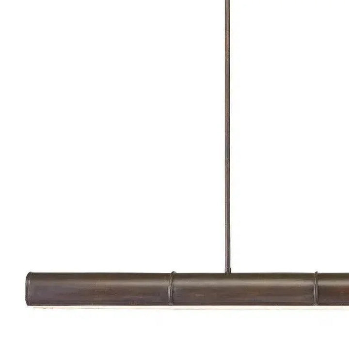 Bronze Verdigris White Lyon Linear Large Chandelier - LOOMLAN - Currey & Co - Chandeliers