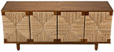 Brook Teak Wood Sideboard With 4 Doors-Sideboards-Noir-LOOMLAN