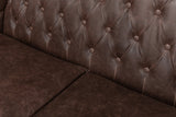Brooks Leather Tufted 2 Seat Sofa-Sofas & Loveseats-Sarreid-LOOMLAN