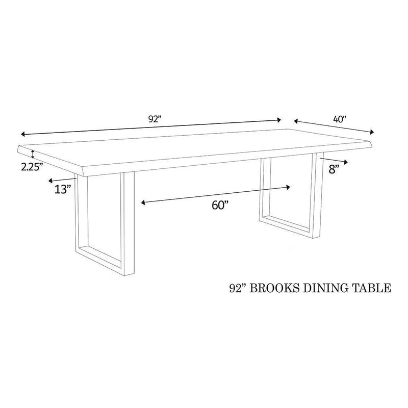 Brooks U Base Rectangular Dining Table