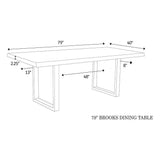 Brooks U Base Rectangular Dining Table