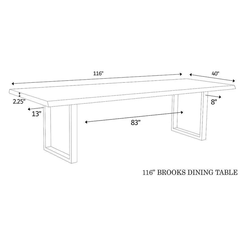 Brooks U Base Rectangular Dining Table