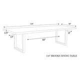 Brooks U Base Rectangular Dining Table