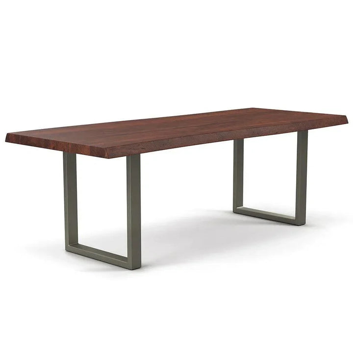Brooks U Base Rectangular Dining Table-Dining Tables-Urbia-92"-Americano, Pewter-LOOMLAN