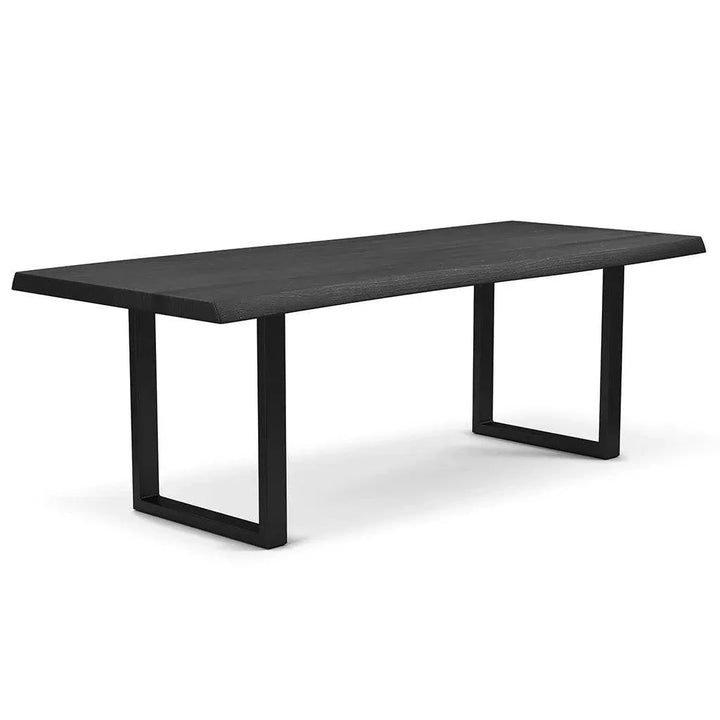 Brooks U Base Rectangular Dining Table-Dining Tables-Urbia-92"-Ebonized, Black-LOOMLAN