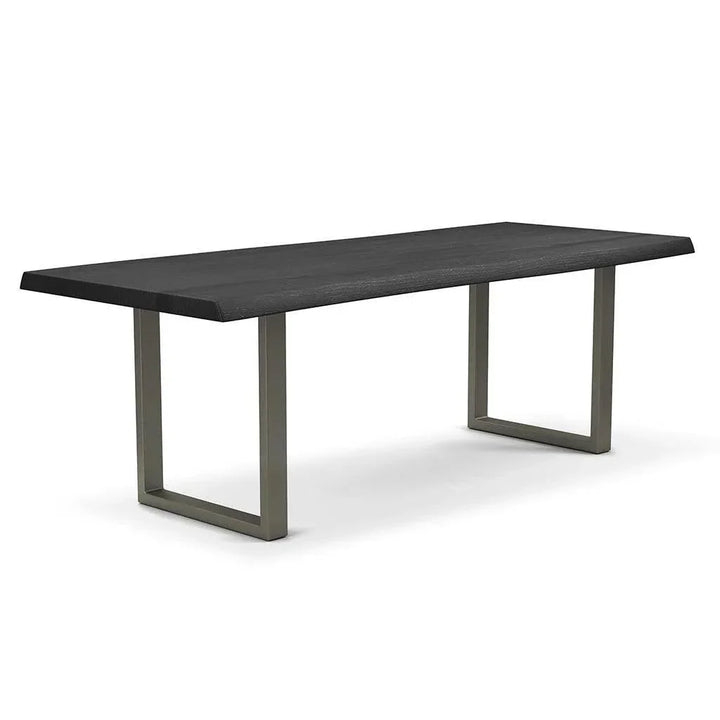 Brooks U Base Rectangular Dining Table-Dining Tables-Urbia-92"-Ebonized, Pewter-LOOMLAN