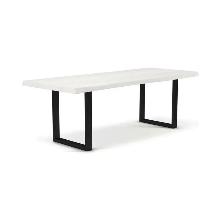 Brooks U Base Rectangular Dining Table-Dining Tables-Urbia-116"-White Wash, Black-LOOMLAN