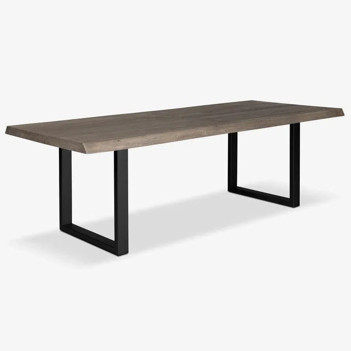 Brooks U Base Rectangular Dining Table-Dining Tables-Urbia-79"-Americano, Black-LOOMLAN