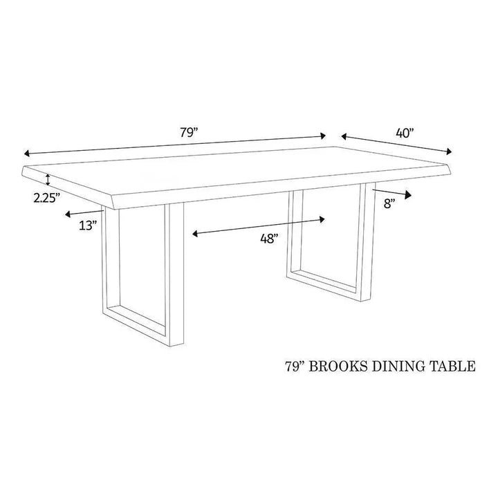 Brooks U Base Rectangular Dining Table-Dining Tables-Urbia-LOOMLAN