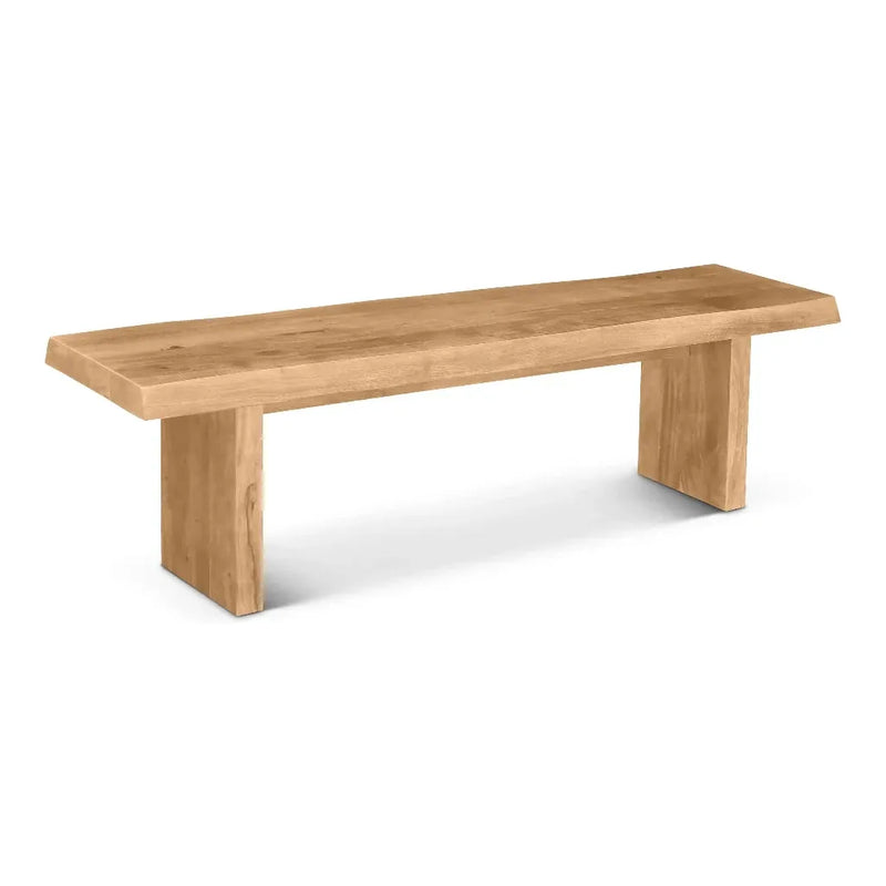 Brooks Wooden Modern Bench-Dining Benches-Urbia-Teak-102" W-LOOMLAN