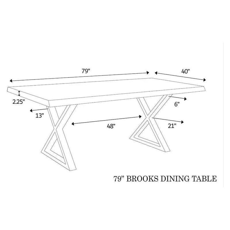 Brooks X Base Rectangular Dining Table