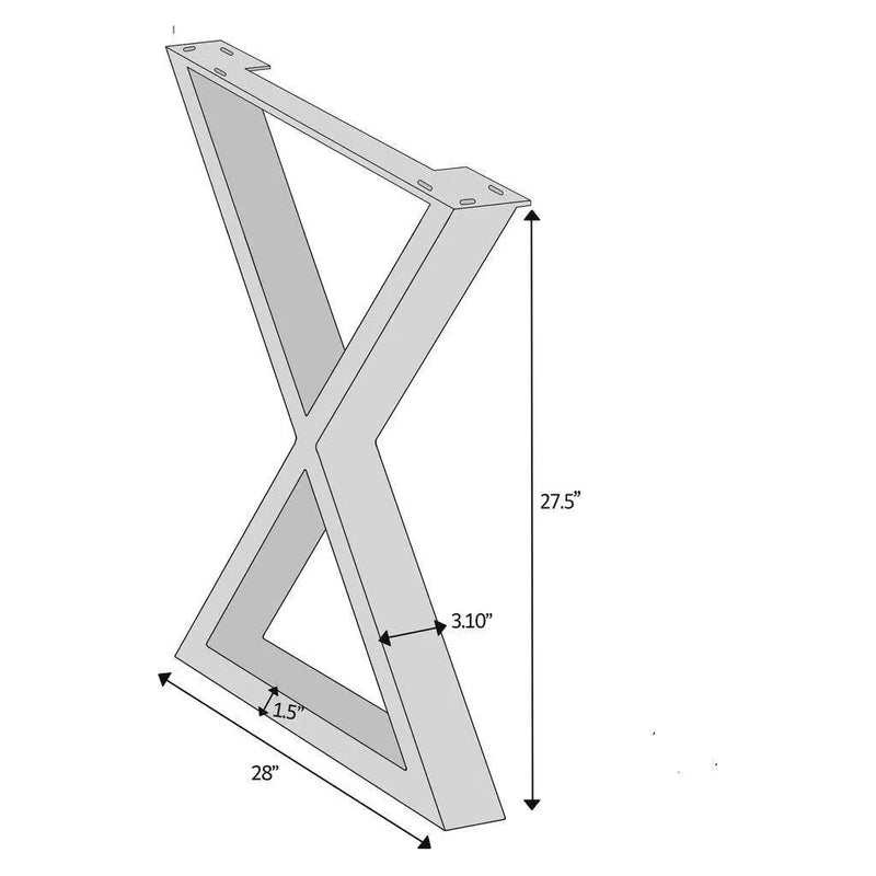 Brooks X Base Rectangular Dining Table