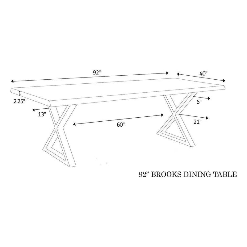 Brooks X Base Rectangular Dining Table