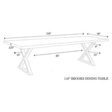 Brooks X Base Rectangular Dining Table