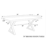 Brooks X Base Rectangular Dining Table