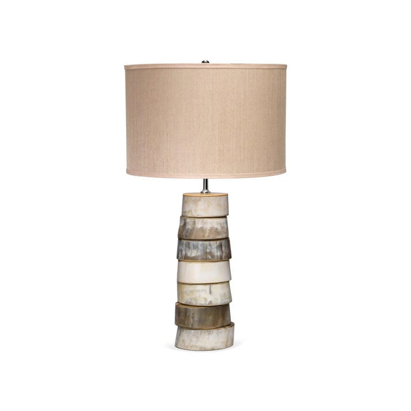 Brown Buffalo Faux Horn Stacked Table Lamp Table Lamps LOOMLAN By Jamie Young