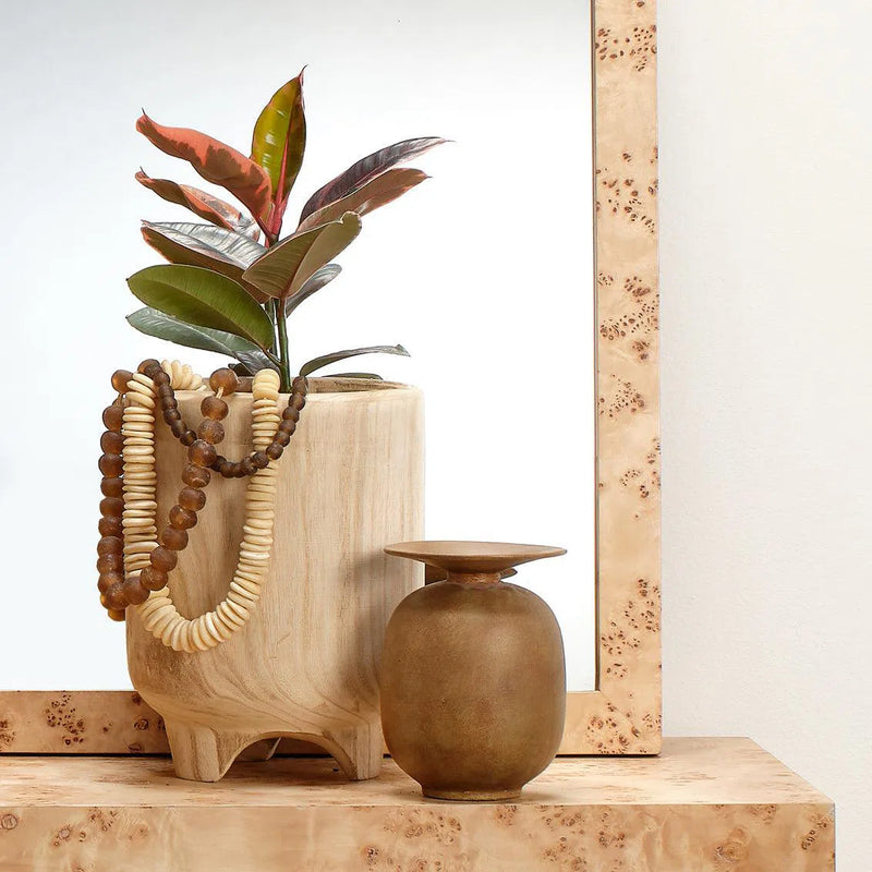 Brown Ceramic Highland Decorative Vase Vases & Jars LOOMLAN By Jamie Young