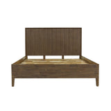 Brown Chestnut Solid Wood Frame Platform King Size Bed West Beds LOOMLAN By LHIMPORTS