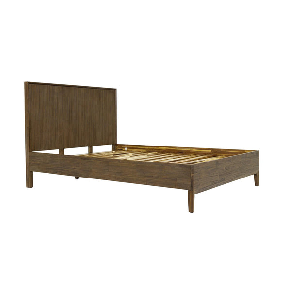 Brown Chestnut Solid Wood Frame Platform King Size Bed West Beds LOOMLAN By LHIMPORTS