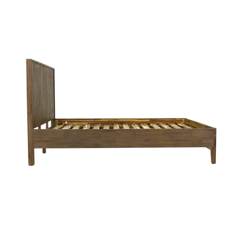 Brown Chestnut Wood Frame Platform Queen Size Bed West Collection Beds LOOMLAN By LHIMPORTS