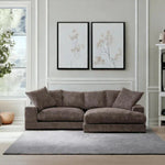 Brown Corduroy Reversible Sectional Chaise