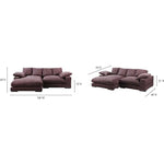 Brown Corduroy Reversible Sectional Chaise