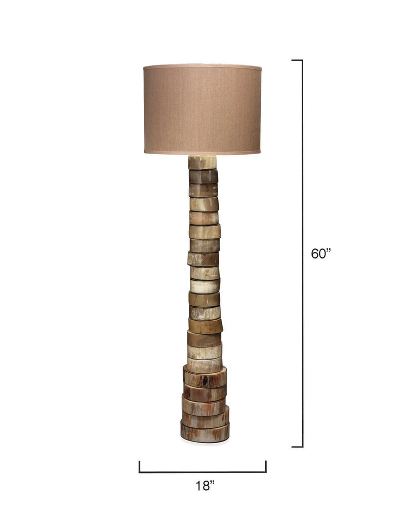 Brown Faux Buffalo Horn Stacked Floor Lamp Floor Lamps LOOMLAN By Jamie Young