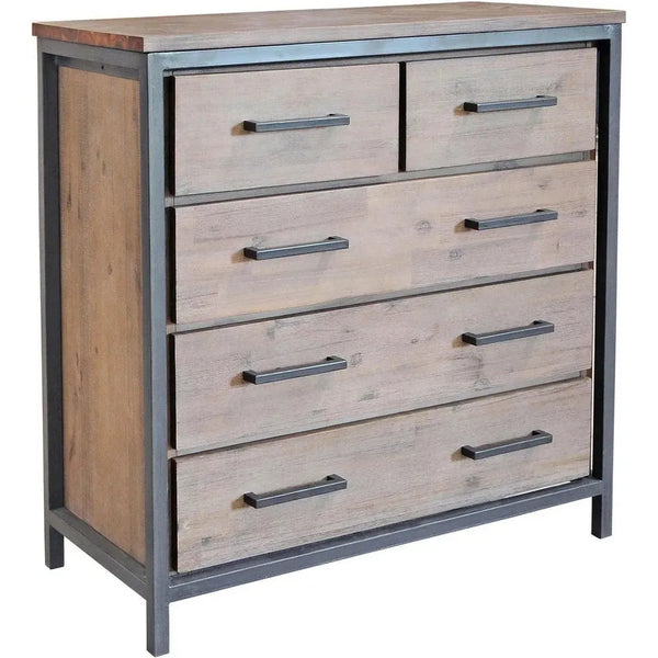 Brown Industrial Irondale 5 Drawer Chest