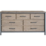 Brown Industrial Irondale 7 Drawer Dresser